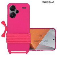 Θήκη Σιλικόνης με Κορδόνι CarryHang Sonique Xiaomi Redmi Note 13 Pro Plus 5G Φούξια