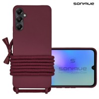 Θήκη Σιλικόνης με Κορδόνι CarryHang Sonique Samsung Galaxy A05s 4G Μπορντό