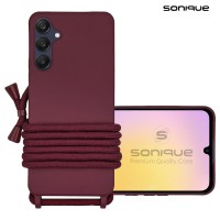 Θήκη Σιλικόνης με Κορδόνι CarryHang Sonique Samsung Galaxy A25 5G Μπορντό