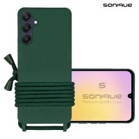 Θήκη Σιλικόνης με Κορδόνι CarryHang Sonique Samsung Galaxy A25 5G Πράσινο Σκούρο