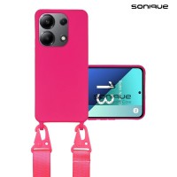 Θήκη Σιλικόνης με Strap CarryHang Sonique Xiaomi Redmi Note 13 4G Φούξια