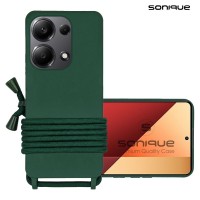 Θήκη Σιλικόνης με Κορδόνι CarryHang Sonique Xiaomi Redmi Note 13 Pro 4G / Poco M6 Pro 4G / Redmi Note 14S Πράσινο Σκούρο