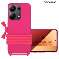 Θήκη Σιλικόνης με Κορδόνι CarryHang Sonique Xiaomi Redmi Note 13 Pro 4G / Poco M6 Pro 4G / Redmi Note 14S Φούξια