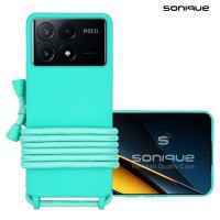 Θήκη Σιλικόνης με Κορδόνι CarryHang Sonique Xiaomi Poco X6 Pro 5G Γαλάζιο