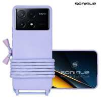 Θήκη Σιλικόνης με Κορδόνι CarryHang Sonique Xiaomi Poco X6 Pro 5G Λιλά