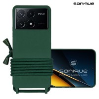 Θήκη Σιλικόνης με Κορδόνι CarryHang Sonique Xiaomi Poco X6 Pro 5G Πράσινο Σκούρο