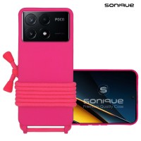 Θήκη Σιλικόνης με Κορδόνι CarryHang Sonique Xiaomi Poco X6 Pro 5G Φούξια