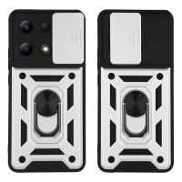 Θήκη Ring Armor CamPro Sonique για Xiaomi Redmi Note 13 Pro 4G / Poco M6 Pro 4G / Redmi Note 14S Ασημί
