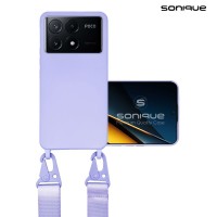 Θήκη Σιλικόνης με Strap CarryHang Sonique Xiaomi Poco X6 Pro 5G Λιλά