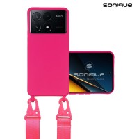 Θήκη Σιλικόνης με Strap CarryHang Sonique Xiaomi Poco X6 Pro 5G Φούξια
