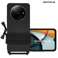 Θήκη Σιλικόνης με Κορδόνι CarryHang Sonique Xiaomi Redmi A3 / Redmi A3x Μαύρο