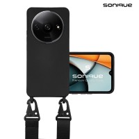 Θήκη Σιλικόνης με Strap CarryHang Sonique Xiaomi Redmi A3 / Redmi A3x Μαύρο