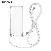 Θήκη Σιλικόνης με Κορδόνι Sonique Armor Clear Samsung Galaxy A35 5G Rainbow Λευκό