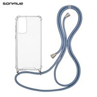 Θήκη Σιλικόνης με Κορδόνι Sonique Armor Clear Samsung Galaxy S23 FE Μπλε Γκρι