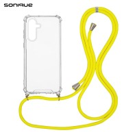 Θήκη Σιλικόνης με Κορδόνι Sonique Armor Clear Samsung Galaxy S24 Plus Κίτρινο