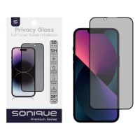 Privacy Glass Sonique Premium Series HD Full Cover 9H Apple iPhone 13 / iPhone 13 Pro / iPhone 14 / iPhone 16e / iPhone 17e Μαύρο