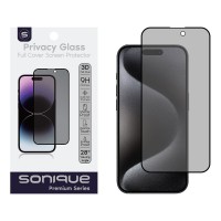 Privacy Glass Sonique Premium Series HD Full Cover 9H Apple iPhone 15 Pro Μαύρο