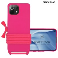 Θήκη Σιλικόνης με Κορδόνι CarryHang Sonique Xiaomi Mi 11 Lite 4G / Mi 11 Lite 5G Φούξια