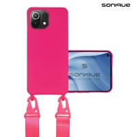 Θήκη Σιλικόνης με Strap CarryHang Sonique Xiaomi Mi 11 Lite 4G / Mi 11 Lite 5G Φούξια