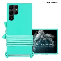Θήκη Σιλικόνης με Κορδόνι CarryHang Sonique Samsung Galaxy S22 Ultra Γαλάζιο