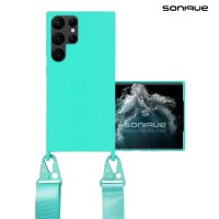 Θήκη Σιλικόνης με Strap CarryHang Sonique Samsung Galaxy S22 Ultra Γαλάζιο
