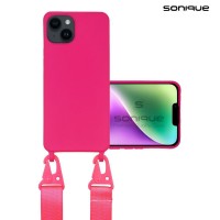 Θήκη Σιλικόνης με Strap CarryHang Sonique Apple iPhone 14 Plus Φούξια