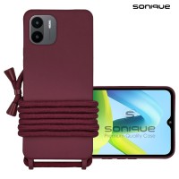 Θήκη Σιλικόνης με Κορδόνι CarryHang Sonique Xiaomi Redmi A1 / Redmi A2 Μπορντό