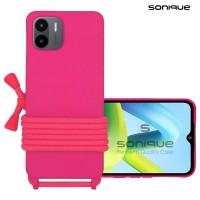 Θήκη Σιλικόνης με Κορδόνι CarryHang Sonique Xiaomi Redmi A1 / Redmi A2 Φούξια
