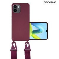 Θήκη Σιλικόνης με Strap CarryHang Sonique Xiaomi Redmi A1 / Redmi A2 Μπορντό
