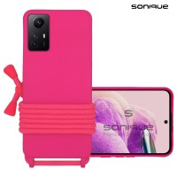 Θήκη Σιλικόνης με Κορδόνι CarryHang Sonique Xiaomi Redmi Note 12s Φούξια