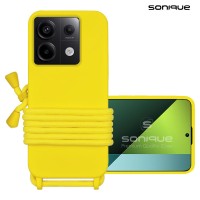 Θήκη Σιλικόνης με Κορδόνι CarryHang Sonique Xiaomi Redmi Note 13 Pro 5G / Poco X6 5G Κίτρινο