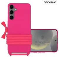 Θήκη Σιλικόνης με Κορδόνι CarryHang Sonique Samsung Galaxy S24 Plus Φούξια