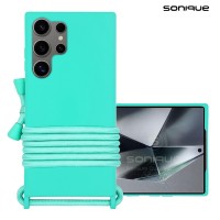 Θήκη Σιλικόνης με Κορδόνι CarryHang Sonique Samsung Galaxy S24 Ultra Γαλάζιο