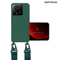 Θήκη Σιλικόνης με Strap CarryHang Sonique Xiaomi Xiaomi 13T 5G / Xiaomi 13T Pro 5G Πράσινο Σκούρο