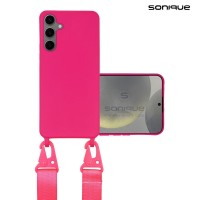 Θήκη Σιλικόνης με Strap CarryHang Sonique Samsung Galaxy S24 Φούξια