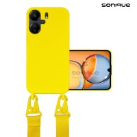 Θήκη Σιλικόνης με Strap CarryHang Sonique Xiaomi Redmi 13C 4G / Redmi 13C 5G / Poco C65 4G Κίτρινο