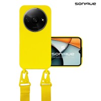Θήκη Σιλικόνης με Strap CarryHang Sonique Xiaomi Redmi A3 / Redmi A3x Κίτρινο