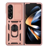Θήκη Ring Armor CamPro Sonique για Samsung (Large Hole) Galaxy Z Fold 4 Ροζ Χρυσό