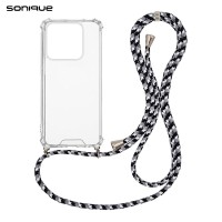 Θήκη Σιλικόνης με Κορδόνι Sonique Armor Clear Xiaomi Xiaomi 14 Rainbow Μαύρο