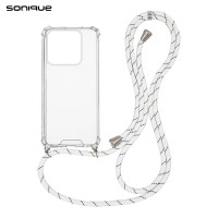 Θήκη Σιλικόνης με Κορδόνι Sonique Armor Clear Xiaomi Xiaomi 14 Rainbow Λευκό