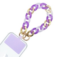 Βραχιόλι Λουράκι Sonique Golden Charm Ακρυλικό 30cm για Κινητό Λιλά