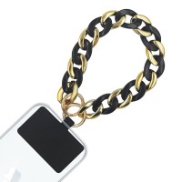 Βραχιόλι Λουράκι Sonique Golden Charm Ακρυλικό 30cm για Κινητό Μαύρο