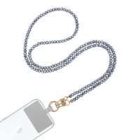 Κολιέ Λουράκι Sonique Glossy Ακρυλικό Γυαλί 120cm για Κινητό Ασημί