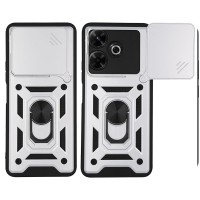 Θήκη Ring Armor CamPro Sonique για Xiaomi Redmi 13 4G / Poco M6 4G Ασημί