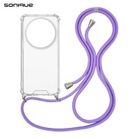 Θήκη Σιλικόνης με Κορδόνι Sonique Armor Clear Xiaomi Xiaomi 14 Ultra Λιλά