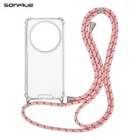 Θήκη Σιλικόνης με Κορδόνι Sonique Armor Clear Xiaomi Xiaomi 14 Ultra Rainbow Ροζ