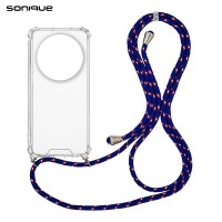 Θήκη Σιλικόνης με Κορδόνι Sonique Armor Clear Xiaomi Xiaomi 14 Ultra Rainbow Μπλε