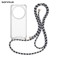 Θήκη Σιλικόνης με Κορδόνι Sonique Armor Clear Xiaomi Xiaomi 14 Ultra Rainbow Μαύρο