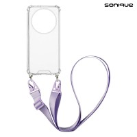 Θήκη Σιλικόνης με Strap Sonique Armor Clear Honor Magic5 Lite 5G Λιλά