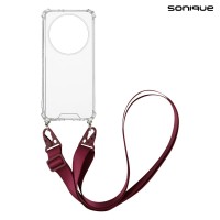 Θήκη Σιλικόνης με Strap Sonique Armor Clear Honor Magic5 Lite 5G Μπορντό